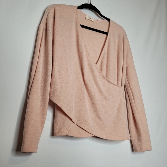 Everly Pink Crossover Long Sleeve Top - Picture 7 of 11